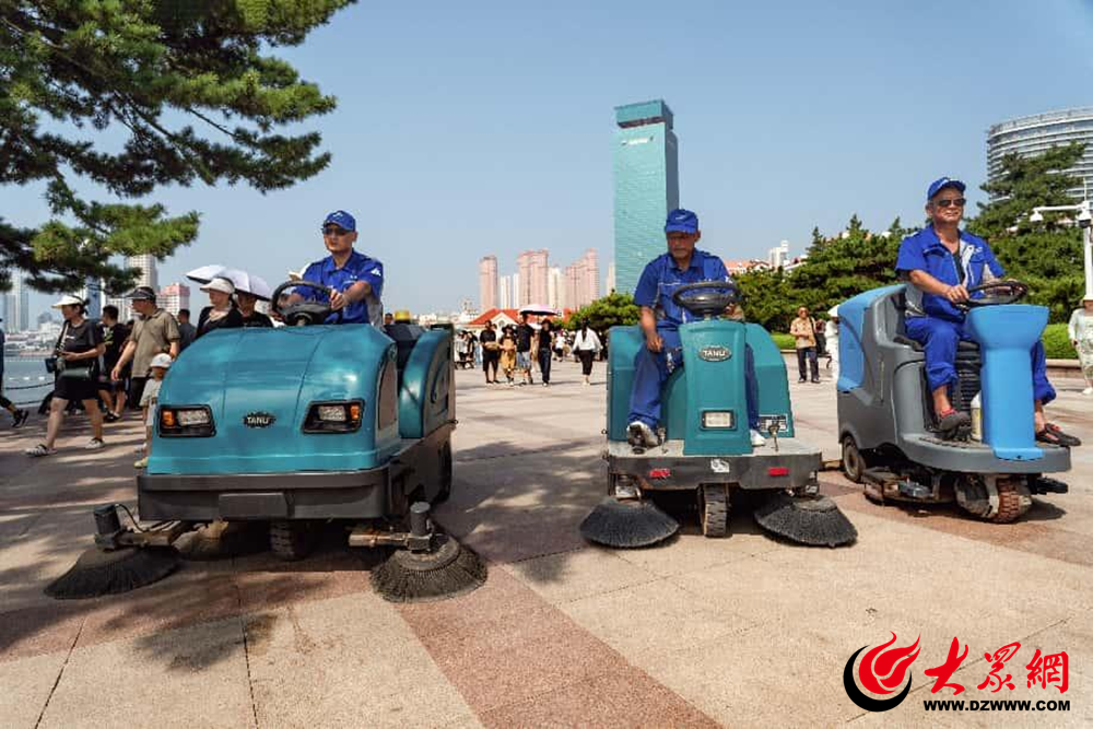 人机协进、增设休息场所、夏送清凉青岛多措并举为高温下的环卫工人护航