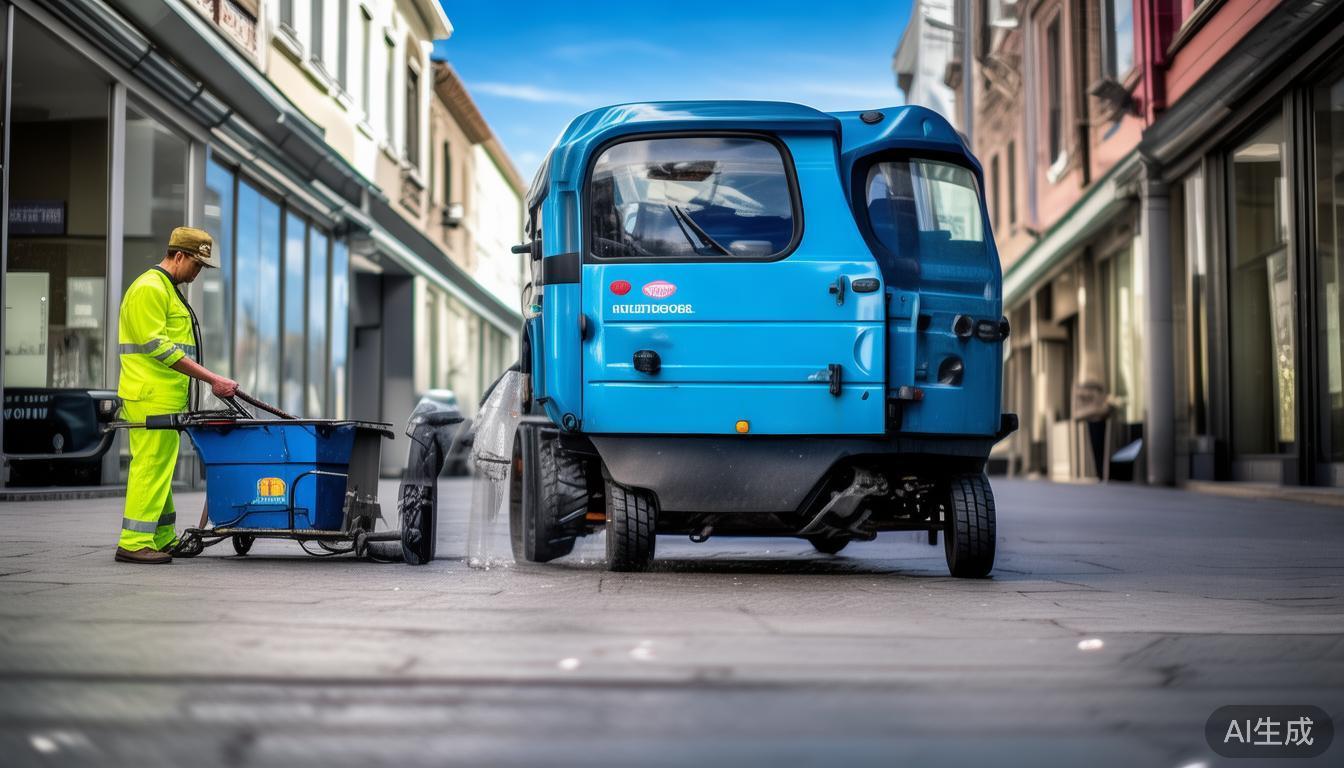 街道清洗神器小蓝车三头六臂超厉害？效率惊人引惊叹(图3)