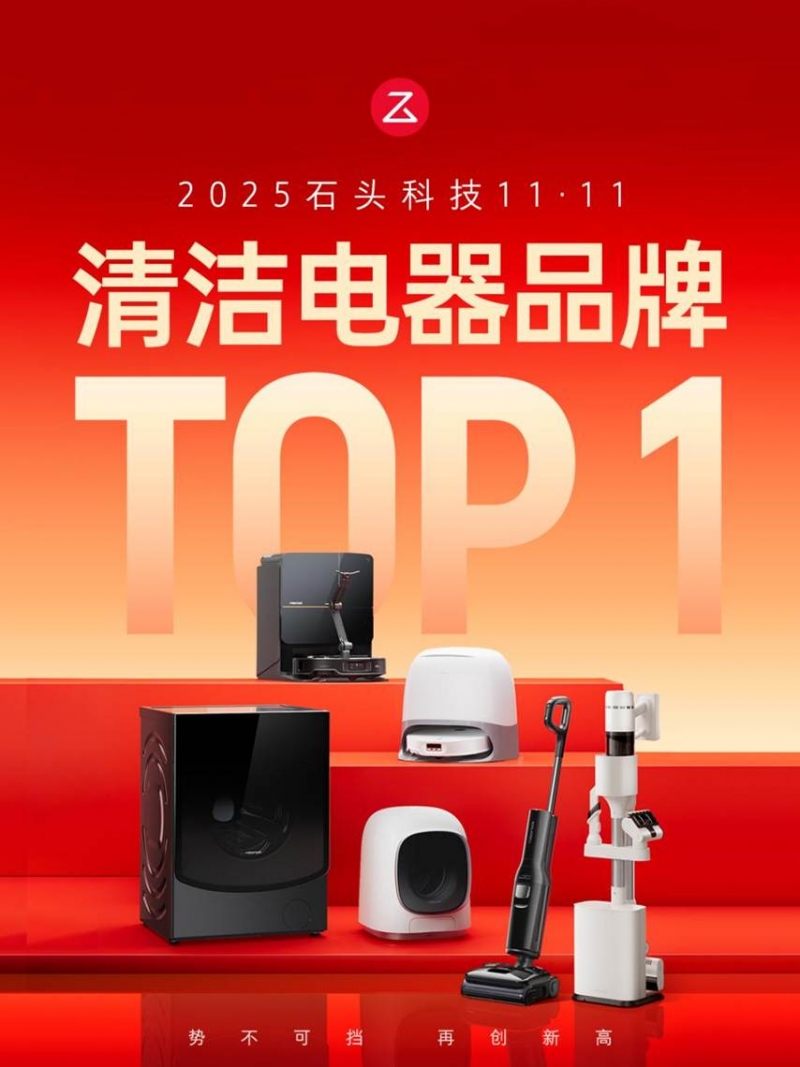石头科技“双11”：扫地机市场份额第一洗地机市场份额第二